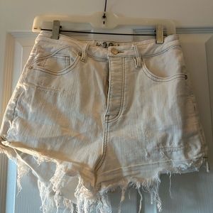 Free People white denim shorts